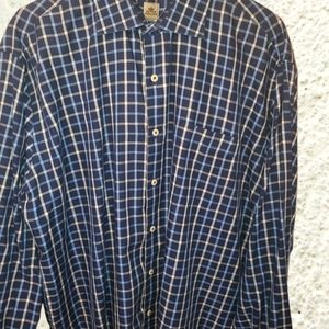 Peter Millar 100% Cotton Checked Button Down Shirt White Blue's Mens Siz…